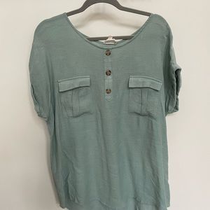 Flowers & Feathers Spring blouse Sage size 2XL